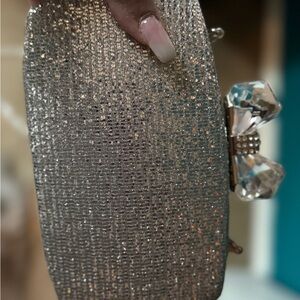 Nina Glittering Silver Clutch